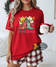 Load image into Gallery viewer, Howdy Christmas Cowboy Boots Western T-Shirt
