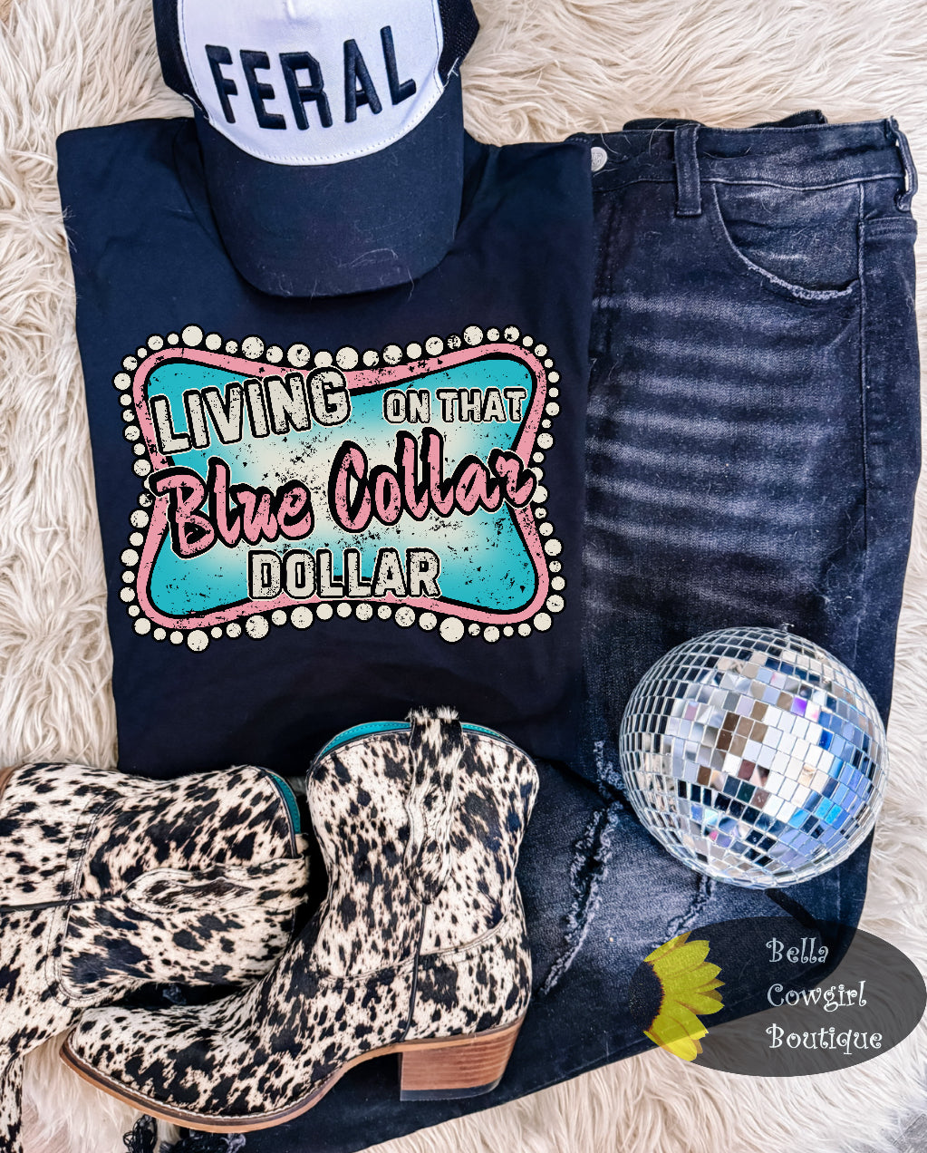 Living On That Blue Collar Dollar Country Music T-Shirt