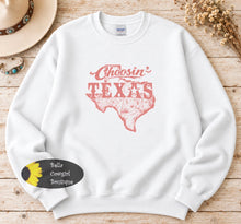 Load image into Gallery viewer, Choosin' Texas Pink Country Music Concert Sweatshirt
