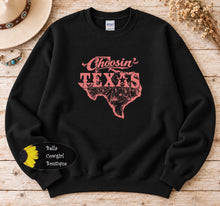 Load image into Gallery viewer, Choosin' Texas Pink Country Music Concert Sweatshirt
