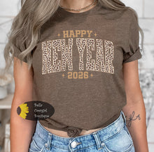Load image into Gallery viewer, Leopard Happy New Year 2026 T-Shirt
