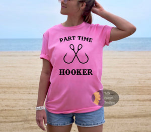 Part Time Hooker Funny Fishing Women's T-Shirt XXL / Purple