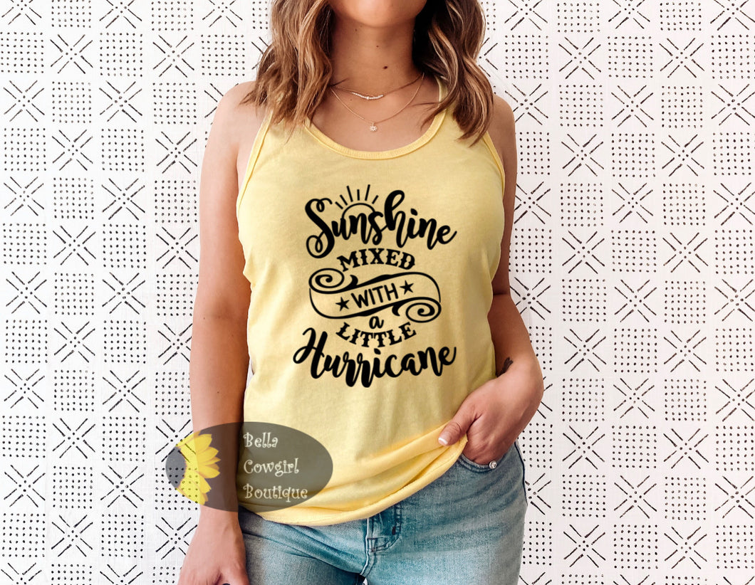 Sunshine Mixed With A Little Hurricane Country Western Women's Tank Top