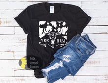 Load image into Gallery viewer, Yee Haw Steer Skull Western Women&#39;s T-Shirt

