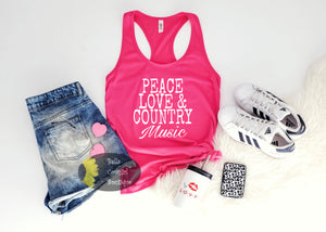 Peace Love And Country Music Women's Tank Top
