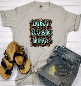 Leopard Dirt Road Diva Country Western T-Shirt