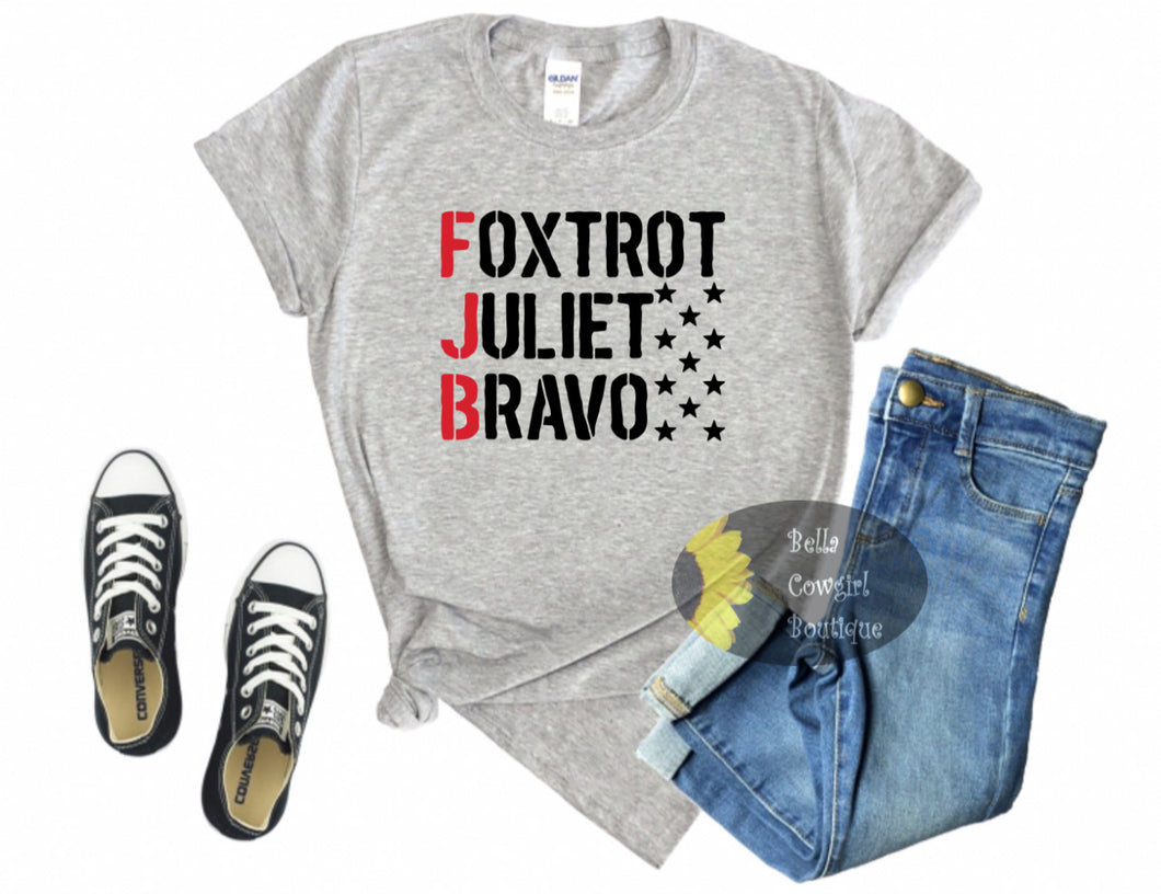 FJB Foxtrot Juliet Bravo Patriotic Let's Go Brandon Republican Women's T-Shirt