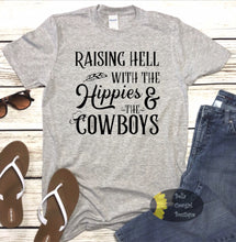 Load image into Gallery viewer, Raising Hell With The Hippies And The Cowboys Country Music Women&#39;s T-Shirt
