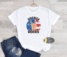 Load image into Gallery viewer, America Rocks Patriotic T-Shirt
