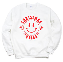 Load image into Gallery viewer, Christmas Vibes Happy Face Sweatshirt
