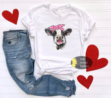 Load image into Gallery viewer, Bougie Valentine&#39;s Day Vintage Western Lipstick Cow T-Shirt
