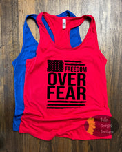 Load image into Gallery viewer, Freedom Over Fear Patriotic Women&#39;s Tank Top

