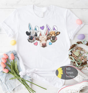 Easter Bunny Cows Western T-Shirt