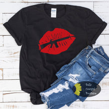 Load image into Gallery viewer, Rifle Kiss Second Amendment Patriotic Women&#39;s T-Shirt

