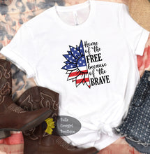 Load image into Gallery viewer, Home Of The Free Because Of The Brave July 4th Patriotic T-Shirt
