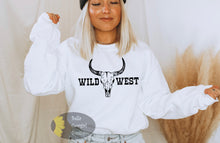 Load image into Gallery viewer, Wild West Steer Skull Western Sweatshirt
