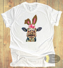 Load image into Gallery viewer, Leopard Cow Bunny Farmhouse Distressed Easter T-Shirt
