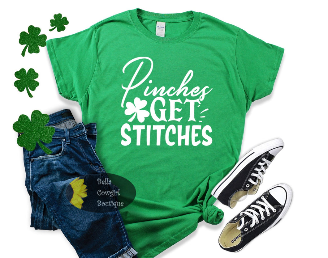 Pinches Get Stitches Funny St. Patrick's Day Women's T-Shirt
