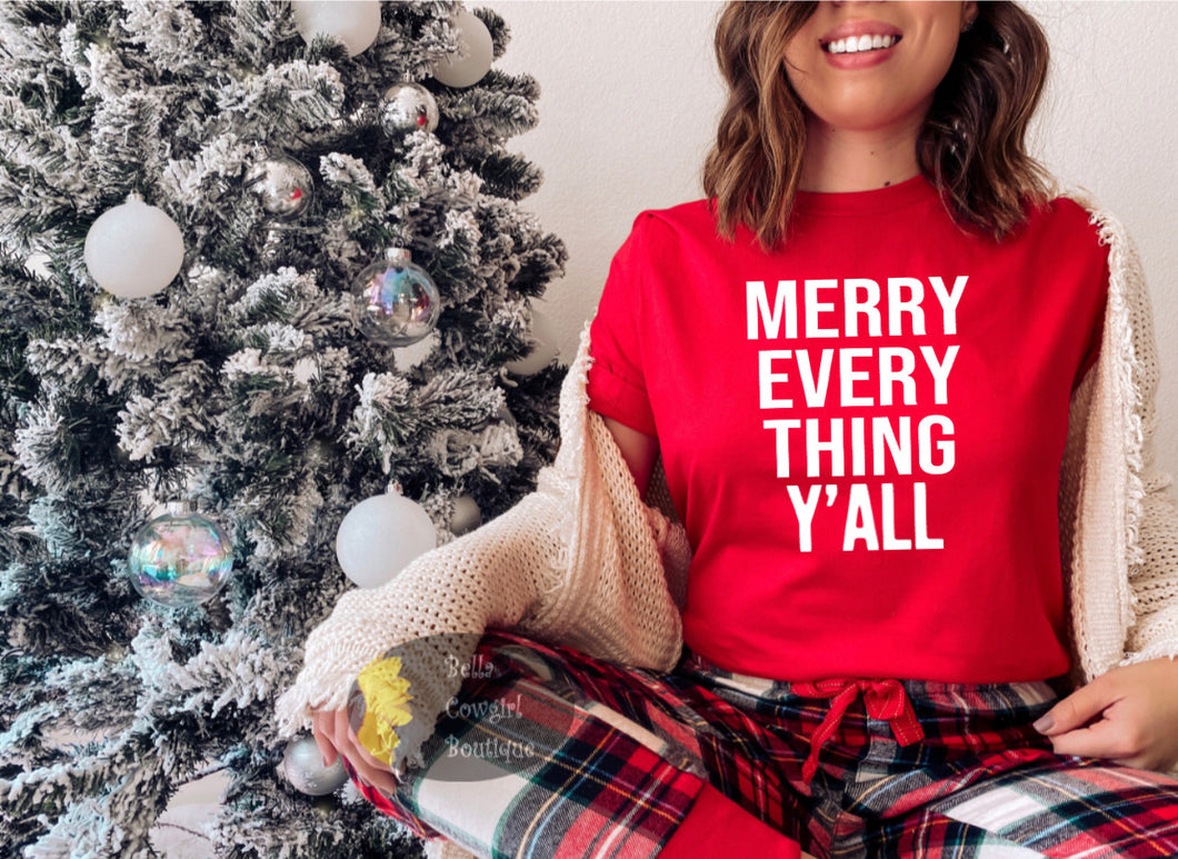 Merry Everything Y'all Christmas Women's T-Shirt