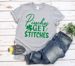 Pinches Get Stitches Funny St. Patrick's Day Women's T-Shirt