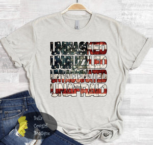 Unvaccinated Unafraid American Flag Patriot T-Shirt