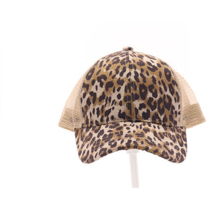 Leopard Criss Cross High Pony CC Hat
