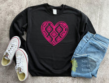 Load image into Gallery viewer, Aztec Tribal Heart Valentine&#39;s Day Sweatshirt
