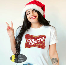 Load image into Gallery viewer, Merry And Bright Vintage Christmas T-Shirt
