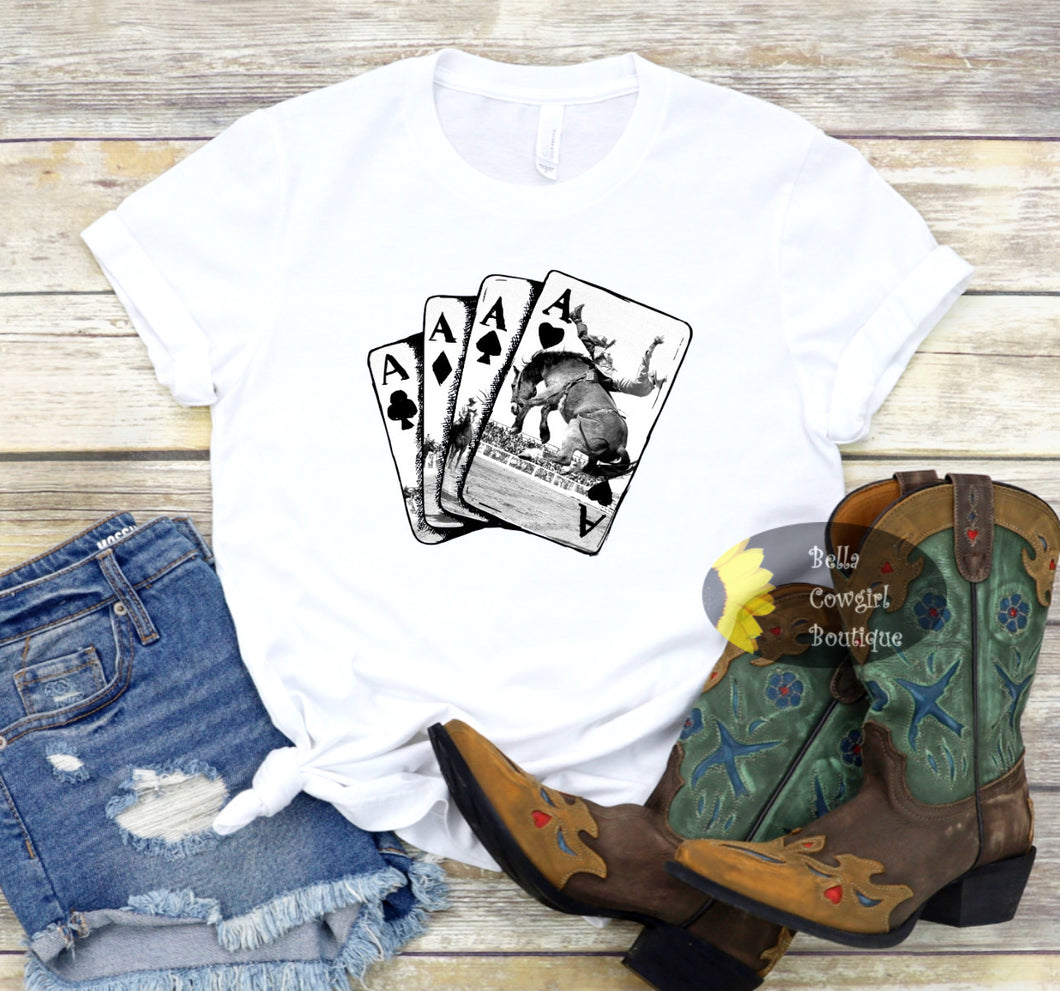 Ace Wildcard Western Bronc Riding Rodeo T-Shirt