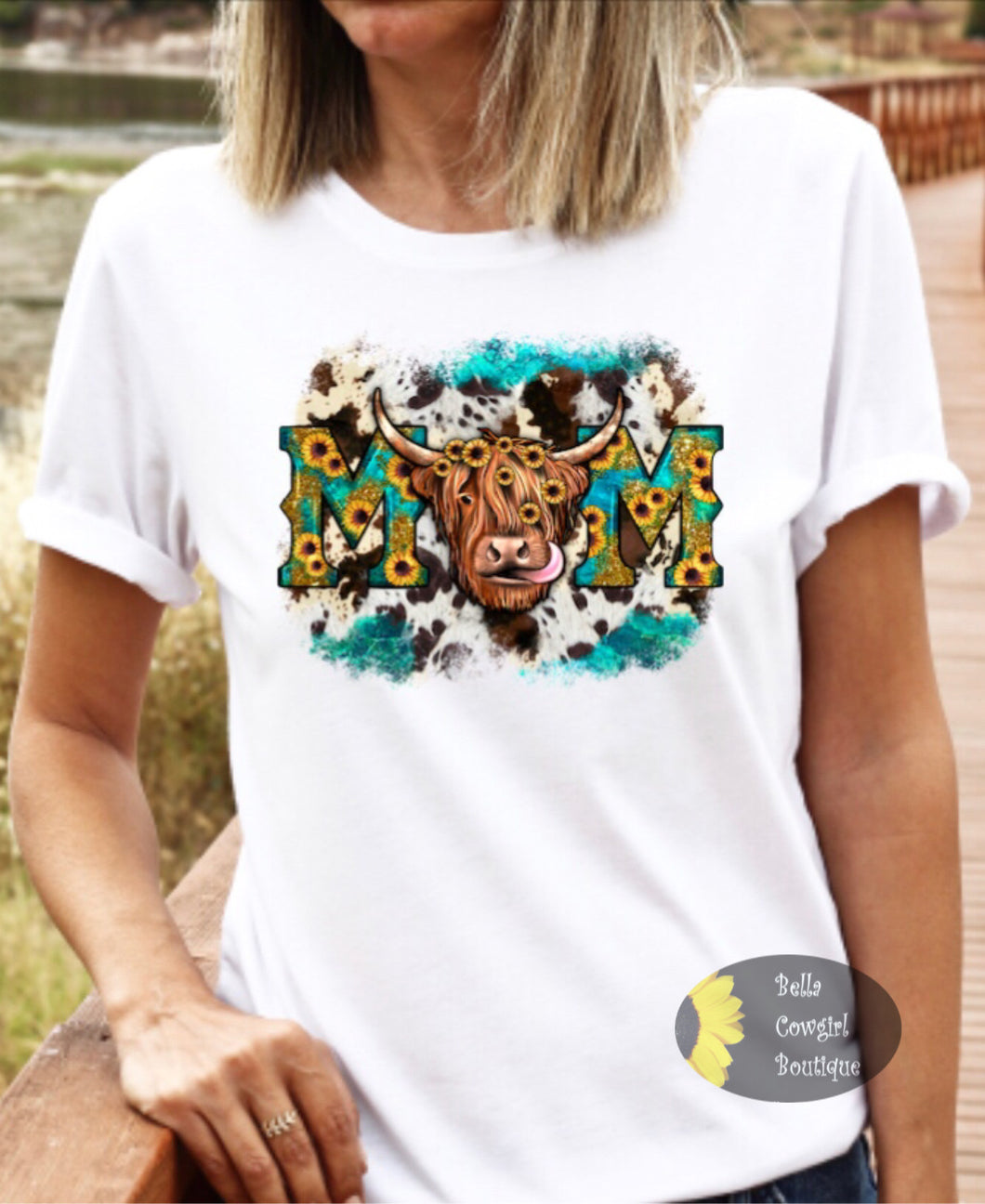 Sunflower Yak Western Mom T-Shirt