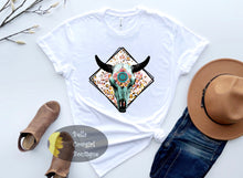 Load image into Gallery viewer, Steer Skull Concho Western T-Shirt
