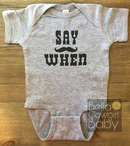 Say When Doc Holiday Tombstone Baby Onesie Bodysuit