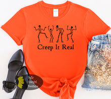 Load image into Gallery viewer, Creep It Real Skeleton Halloween Women&#39;s T-Shirt
