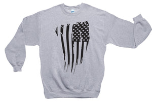 Tattered American Flag Patriotic Sweatshirt