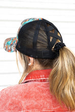 Load image into Gallery viewer, Ranchy Steer Skull Western Ponytail Hat
