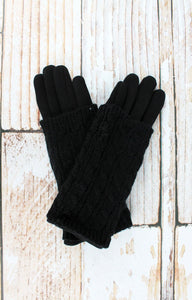 One Pair Smart Touch Gloves - Black