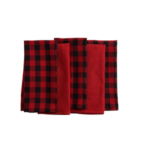 Buffalo Checkered Christmas Farmhouse Kitchen Towel Set
