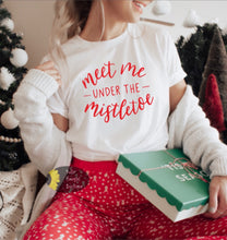 Load image into Gallery viewer, Meet Me Under The Mistletoe Christmas Women&#39;s T-Shirt
