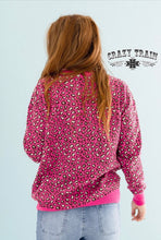 Load image into Gallery viewer, Steer Skull Pink Leopard Western Hot Head Crazy Train Sweater
