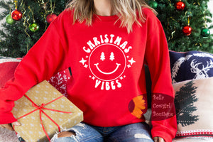 Christmas Vibes Happy Face Sweatshirt