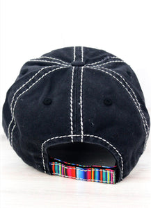 Serape Aztec Cactus Mamacita Distressed Hat - Black