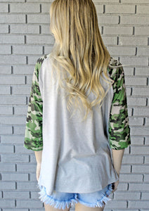 Country Camo 3-4 Sleeve Raglan Tee