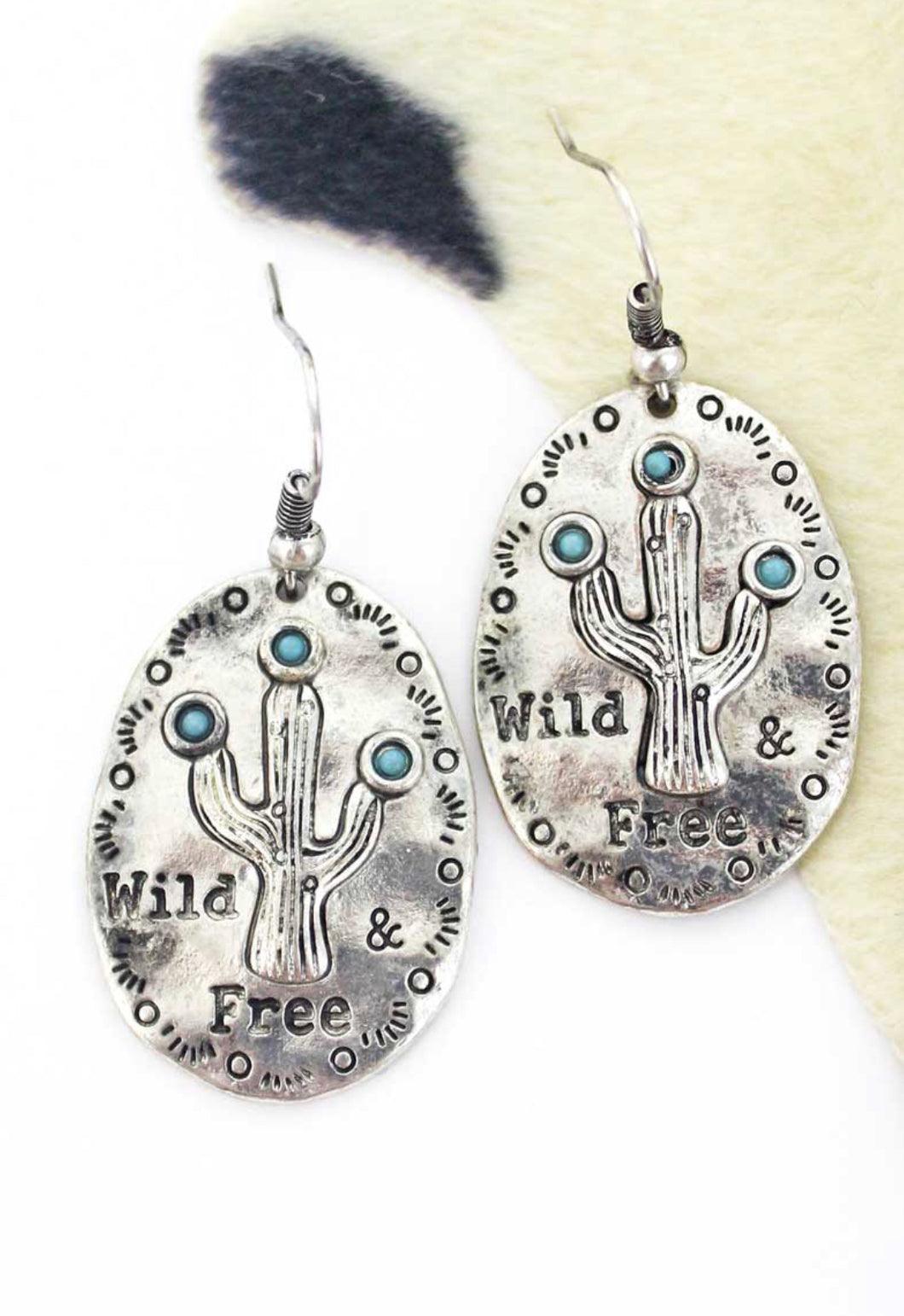 Wild & Free Turquoise Cactus Western Earrings