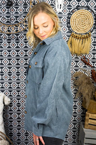 Denver Dreams Country Corduroy Blue Shacket