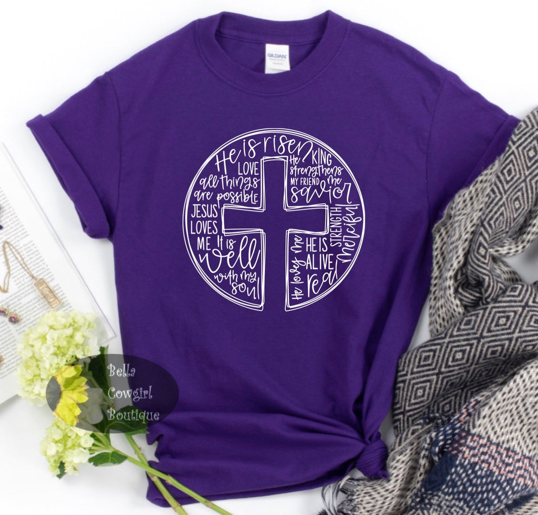 He Is Risen Cross Easter Women's T-Shirt