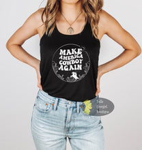 Load image into Gallery viewer, Retro Make America Cowboy Again Western Women&#39;s Tank Top
