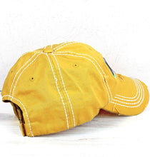 Load image into Gallery viewer, Mama With Tie Dye Mother&#39;s Day Distressed Hat - Mustard
