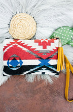 Load image into Gallery viewer, Red Aztec Tassel Wristlet
