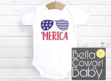 Load image into Gallery viewer, Merica July 4th Memorial Day Patriotic Baby Onesie
