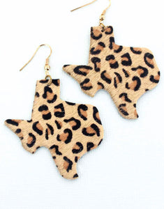 Tan Leopard Texas Country Earrings